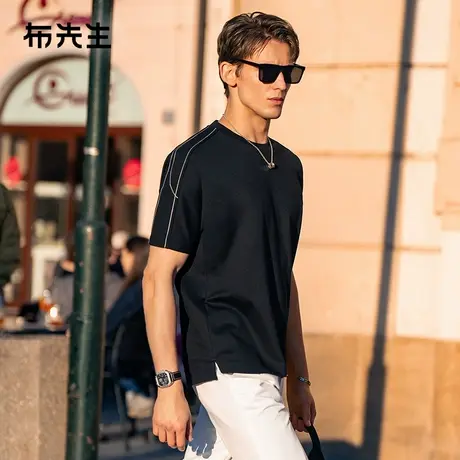 MrBu布先生廓形线条设计时尚t恤男2025夏季下摆开衩短袖衫ET16227商品大图