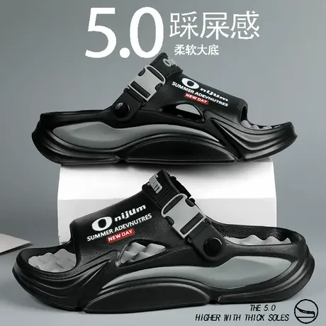 凉鞋男款夏季2025新款外穿防滑耐磨厚底青少年休闲凉拖海边沙滩鞋商品大图