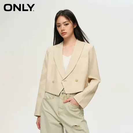 【ONLY奥莱】秋季时尚气质通勤精致纽扣短款西服外套女商品大图