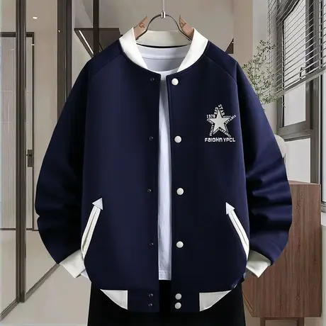 时尚休闲棒球服夹克男士外套秋季新款青少年学生潮牌时尚休闲上衣图片