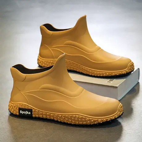 雨鞋男款秋季户外防滑防水钓鱼短筒运动水鞋厨师工作上班劳保胶鞋商品大图