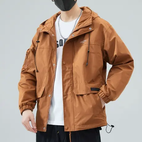 男装保暖防风设计感长袖冲锋衣外套秋冬季高端潮牌连帽夹克上衣服商品大图