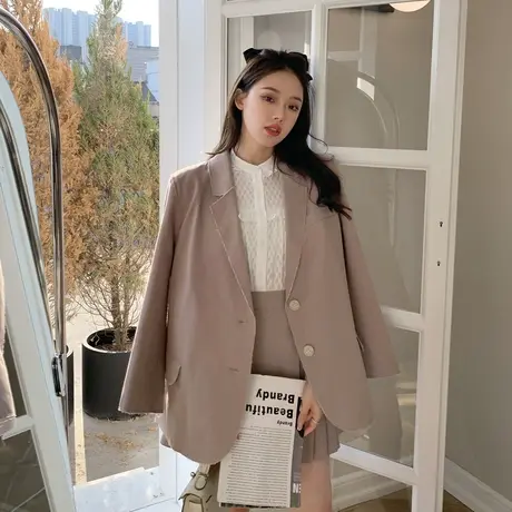 唐狮春装女西装外套女新款韩版宽松设计感小众休闲小西服潮图片