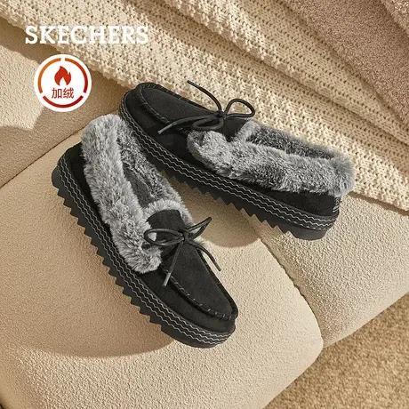 skechers斯凯奇女鞋老人鞋中老年健步鞋一脚蹬妈妈鞋秋冬加绒单鞋图片