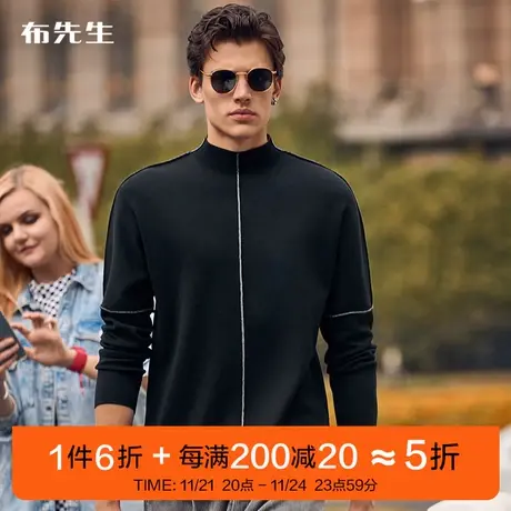 MrBu布先生高领羊毛加厚针织秋冬蓬松舒适羊毛衫男BT11928断码商品大图