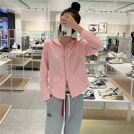 2023秋季新款针织连帽开衫外套女韩版糖果色外搭双拉链纯色上衣潮商品大图