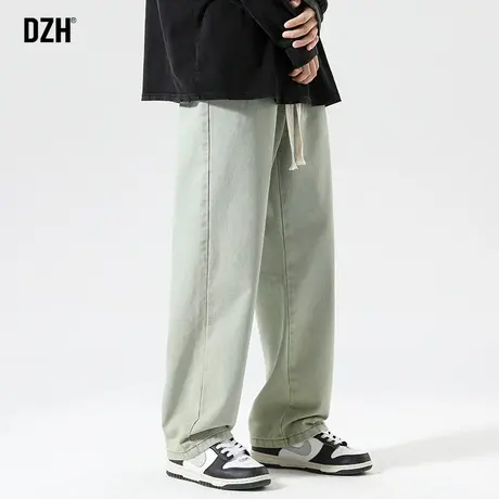 男士浅蓝色牛仔裤男直筒宽松春夏款休闲裤子日系慵懒坠感2023新款商品大图