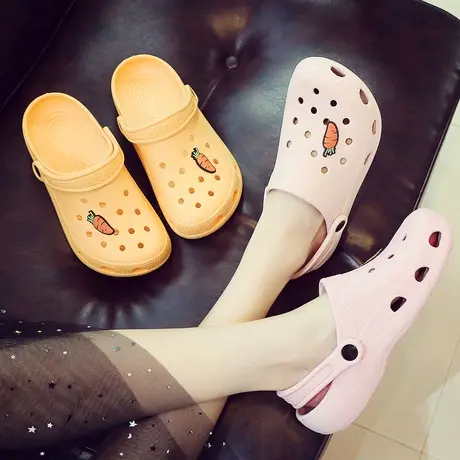 2024年新款拖鞋女夏外穿少女心可爱包头护士凉鞋软底沙滩鞋洞洞鞋商品大图