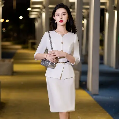 白色晚礼服气质高端小众轻礼服平时可穿轻奢晚宴宴会连衣裙女商品大图