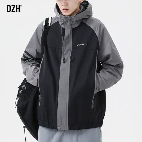 男士夹克男连帽2024年春季新款潮牌宽松美式工装外套男款休闲衣服商品大图