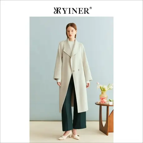 【绵羊毛+骆驼绒】YINER音儿女装冬季莱赛尔双面毛呢大衣外套商品大图
