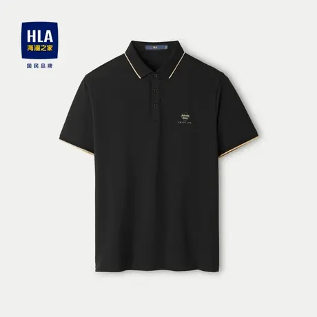 HLA/海澜之家丝光棉短袖POLO衫2024春夏新款通勤商务高周波上衣男图片