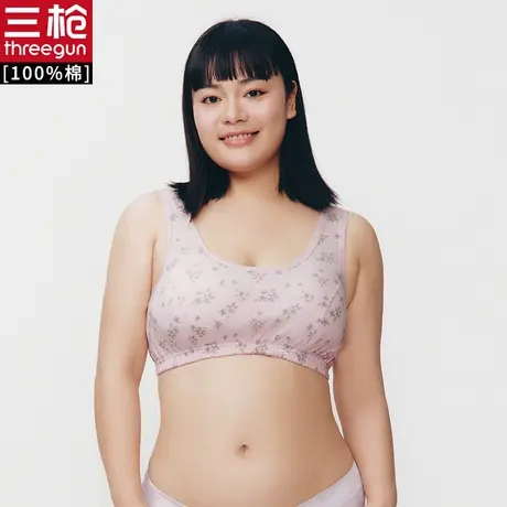 三枪文胸中老年纯棉夏老太太背心式内衣奶奶大码无钢圈商品大图