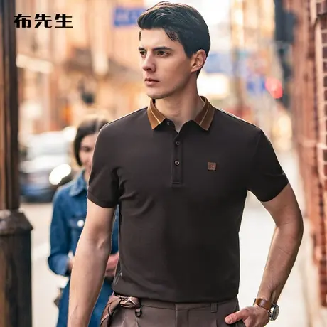 MrBu布先生时尚撞色扁机翻领纯棉POLO衫夏季新款男士T恤AT11732商品大图