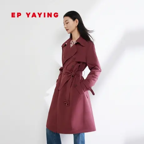 EP YAYING雅莹女装 英伦风收腰中长款风衣外套 2023秋冬新款7303A图片