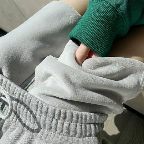 灰色运动裤女2023年秋冬新款高腰宽松显瘦百搭休闲束脚哈伦卫裤潮图片