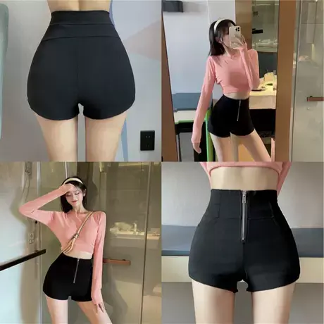 短裤女2023年夏季新款黑色高腰显瘦阔腿A字西装打底辣妹热裤潮ins图片