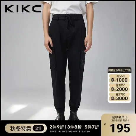 kikc工装裤男2023秋季新款商场同款字母印花休闲束脚机能痞帅裤子商品大图