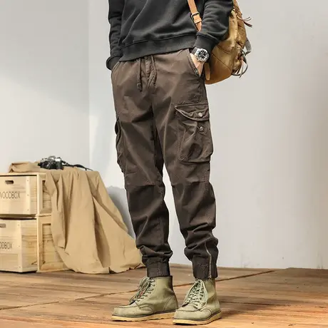 时尚潮流工装裤男装男士裤子加绒宽松束脚裤男百搭透气微弹工装裤商品大图