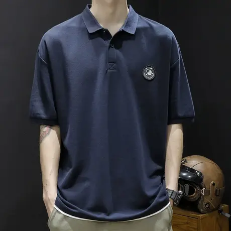双面珠地高端polo衫男短袖t恤夏季胖子大码翻领男士半袖上衣潮牌商品大图