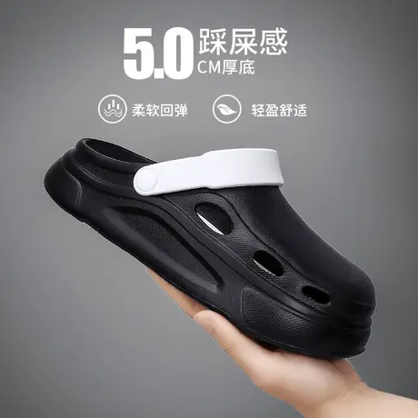 雨鞋男款夏季雨凉鞋钓鱼水鞋厨房防滑厨师工作胶鞋户外防水鞋男士商品大图