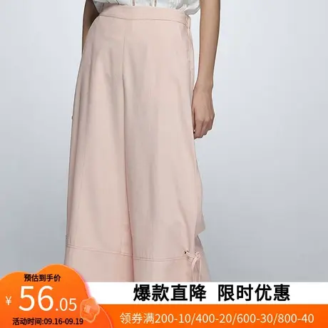艾格夏天女装显瘦休闲宽松舒适潮流百搭设计感薄款休闲阔腿裤Z432商品大图