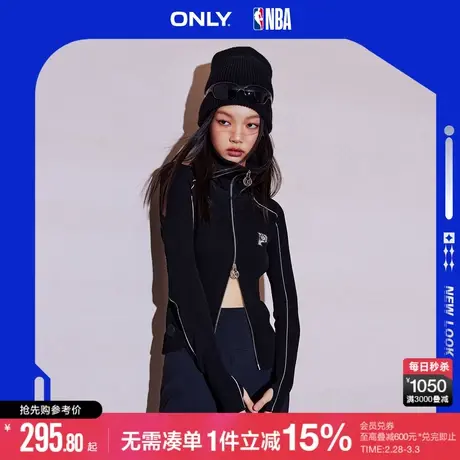 ONLY春秋NBA联名修身高领长袖针织衫女|12313A014商品大图