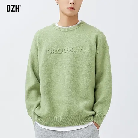 男士针织打底衫男冬季潮牌圆领毛衣慵懒高级感男纯色保暖内搭上衣商品大图