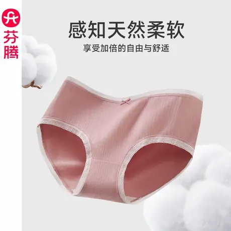 芬腾女士内裤纯棉抗菌内裆中腰三角裤夏季薄款透气提臀大码短裤头图片