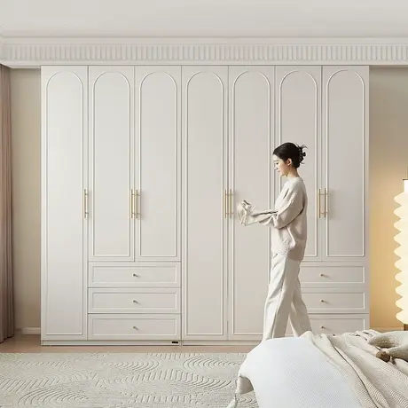 全友家居法式奶油风一门到顶儿童衣柜青少年小孩收纳衣橱商品大图