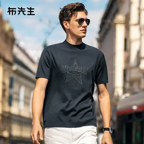 MrBu布先生字母绣花男士羊毛衫2025春夏柔软亲肤羊毛t恤PT15586图片