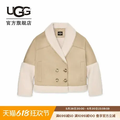 UGG秋季新款女士休闲舒适茸茸翻领时尚双排扣夹克外套 1158691图片