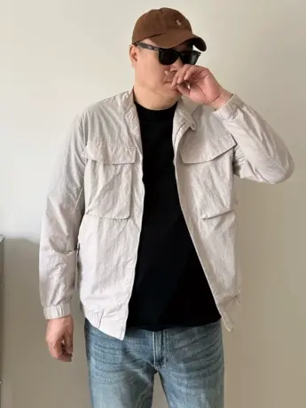 大依无忧夏季大码男装薄料简约加肥加大男士短款立领夹克防晒外套图片