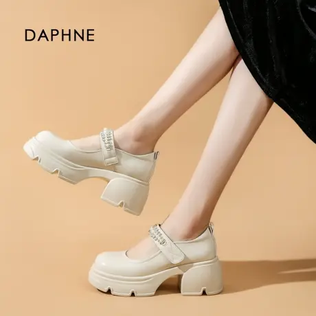 Daphne/达芙妮2025新款时尚复古学院风玛丽珍鞋粗高跟百搭女单鞋图片