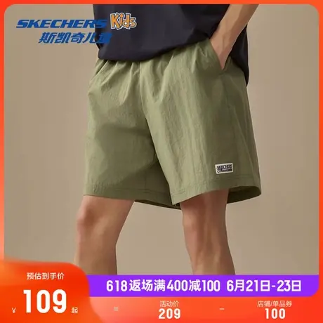 斯凯奇2025年夏季男女宽松防晒梭织短裤柔软舒适运动休闲潮流百搭商品大图