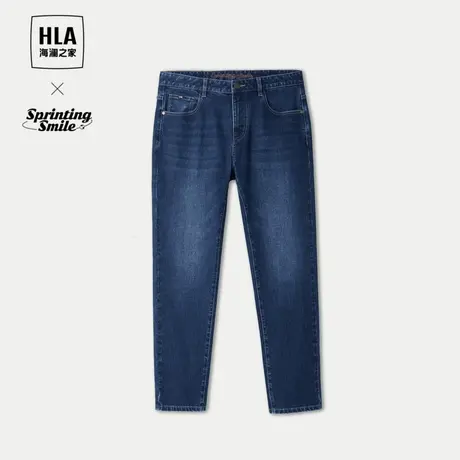HLA/海澜之家SPRINTING SMILE系列牛仔裤23秋季新水洗拉链裤子男图片