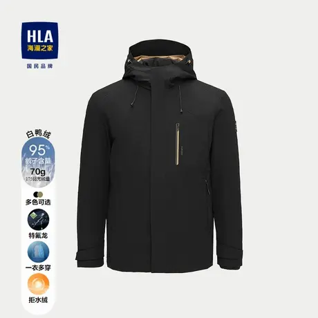 HLA/海澜之家极光羽绒服2024秋冬新款三防可脱卸内胆鸭绒外套男商品大图