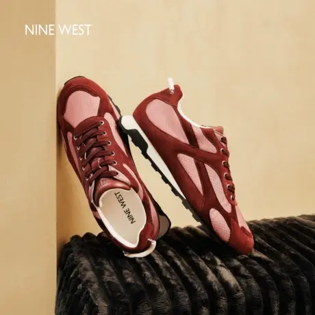 Nine West/玖熙拼色休闲鞋女2025秋季新款百搭阿甘鞋轻便运动鞋商品大图
