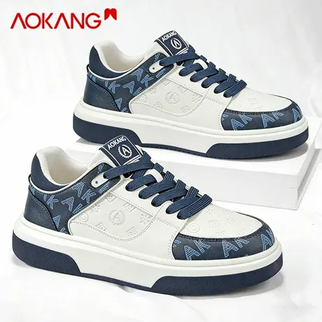 奥康男鞋2026新款冬季休闲百搭小白板鞋青少年厚底增高软底运动鞋图片
