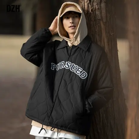 男士黑色棉袄男冬季加厚户外运动棉衣外套男美式翻领棉服冬装上衣商品大图