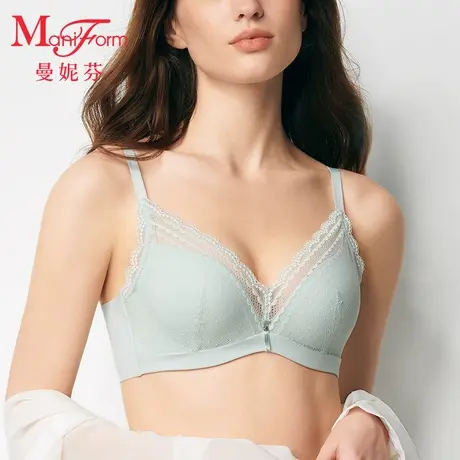 曼妮芬小胸聚拢文胸收副乳调整型内衣舒适显大性感蕾丝-ZB图片