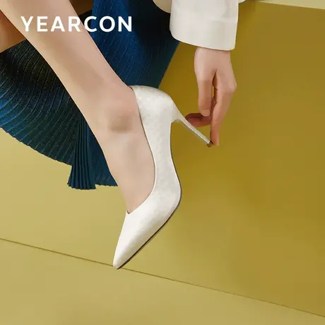 意尔康尖头高跟鞋女职业2024年春季新款法式细跟单鞋上班工作鞋图片