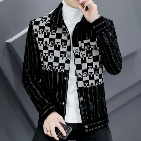 加厚高端外套男士冬装夹克呢子冬季潮流保暖上衣英伦短款毛呢风衣商品大图