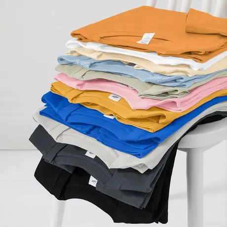 重磅纯棉长袖t恤男女内搭打底衫纯色秋季小衫宽松全棉圆领秋衣服商品大图