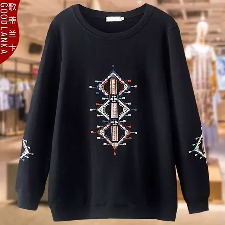 四五十岁胖妈妈春秋款卫衣洋气时尚气质外套加肥加大码纯棉上衣女图片