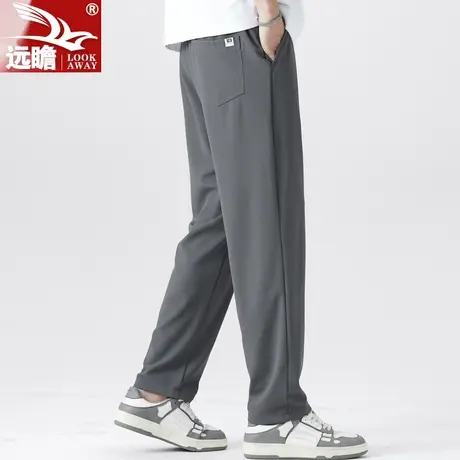 夏季薄款冰丝垂感休闲裤子男士阔腿宽松直筒男裤2023新款夏天长裤商品大图