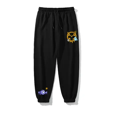 男款国潮卫裤原创小怪兽系列休闲裤春秋款运动裤子宽松长裤束脚裤商品大图