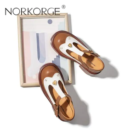 复古棕色时装单鞋女鞋商品大图