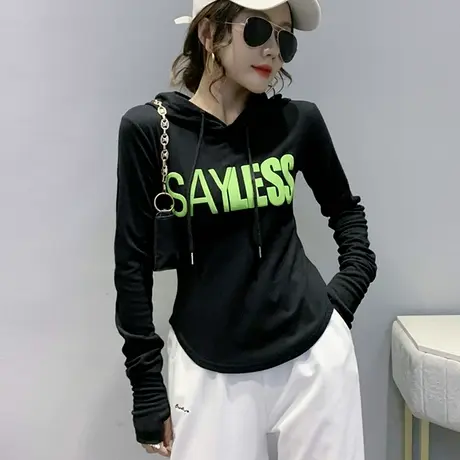 连帽卫衣女2023年新款春秋外穿薄款外套韩版显瘦休闲长袖上衣加绒图片