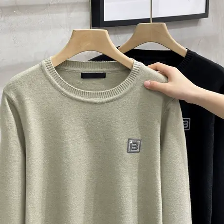 春秋季潮流男士套头毛衣秋冬款男装简约内搭针织衫男打底衫上衣服商品大图